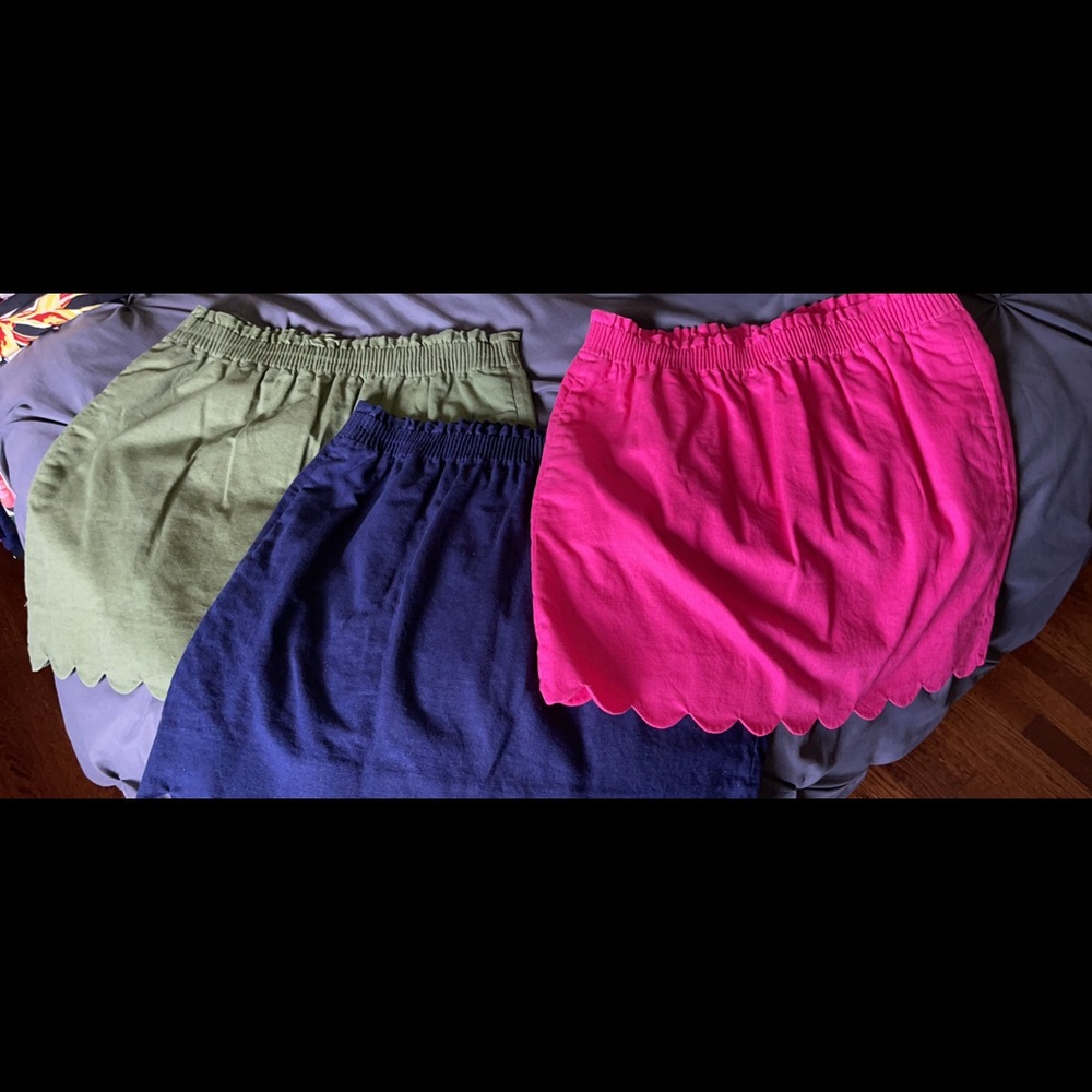 J Crew Factory scallop Linen Skirts